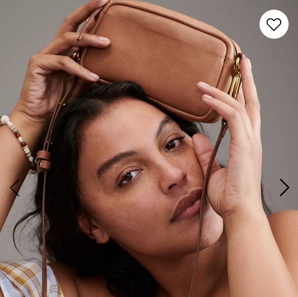 Madewell Leather Crossbody Bag in Cognac Brown